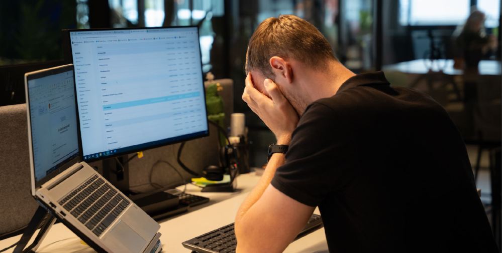 man burn out op werk